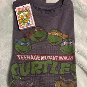 Teenage Mutant Ninja Turtles, grey XL T-Shirt Unisex & Playing cards.